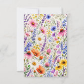 Bearbeitbare Wildblumen-Dankeschön-Notizkarte (Rückseite)