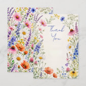 Bearbeitbare Wildblumen-Dankeschön-Notizkarte (Vorne/Hinten)