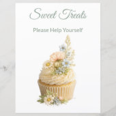 Bearbeitbare Wildblumen-Event-Dessert-Tisch (Vorderseite)