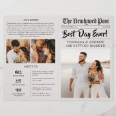 Bearbeitbare Zeitungs-Hochzeitsprogramm-Vorlage ge Flyer (Vorne)