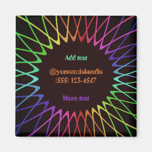 Bearbeitbarer 70er Retro-Hippie-Psychedelic-Magnet Magnet