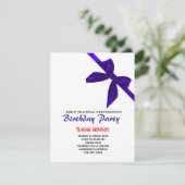 Bearbeitbarer Black Bow Birthday, Einladungs-Vorla Einladung (Stehend Vorderseite)