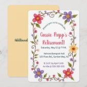 Bearbeitbarer bunter Blumen- und Blätterrahmen Einladung (Vorne/Hinten)