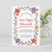 Bearbeitbarer bunter Blumen- und Blätterrahmen Einladung (Stehend Vorderseite)