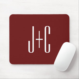 Bearbeitbarer Burgunderroter Hintergrund und weiße Mousepad