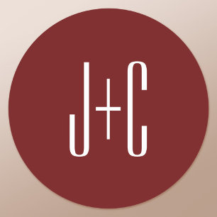 Bearbeitbarer Burgunderroter Hintergrund und weiße Runder Aufkleber