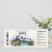 Bearbeitbarer Chile Flugzeug Boarding Pass Einladung (Stehend Vorderseite)