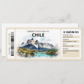Bearbeitbarer Chile Flugzeug Boarding Pass Einladung (Vorne/Hinten)
