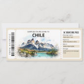 Bearbeitbarer Chile Flugzeug Boarding Pass Einladung (Vorderseite)