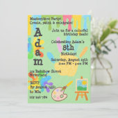 Bearbeitbarer Crayon-Stil - Künstlerische Farbe un Einladung (Stehend Vorderseite)