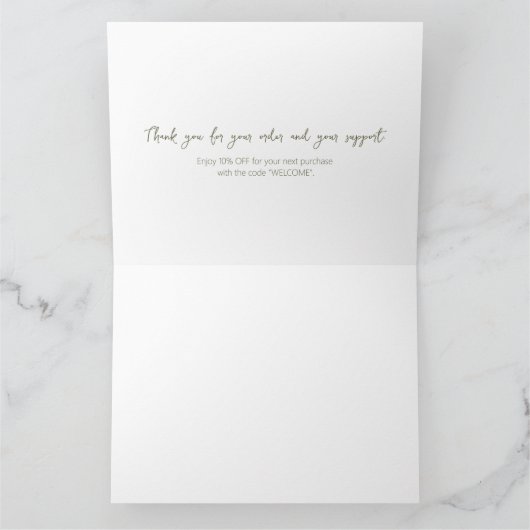 Bearbeitbarer Dank für Ihr Einkauf Dankeskarte (Innenseite)