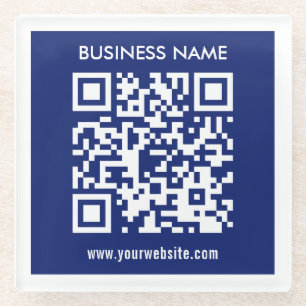 Bearbeitbarer (direkt generierter) QR-Code   Marin Glasuntersetzer