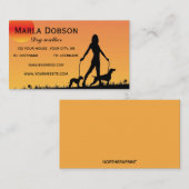 Bearbeitbarer Dog Walker Visitenkarte (Vorne/Hinten)