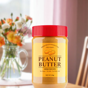 Bearbeitbarer Erdnussbutter-Etikettenaufkleber Quadratischer Aufkleber