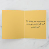 Bearbeitbarer Erntedank Türkei Pumpkins und Blätte Karte (Innenseite)