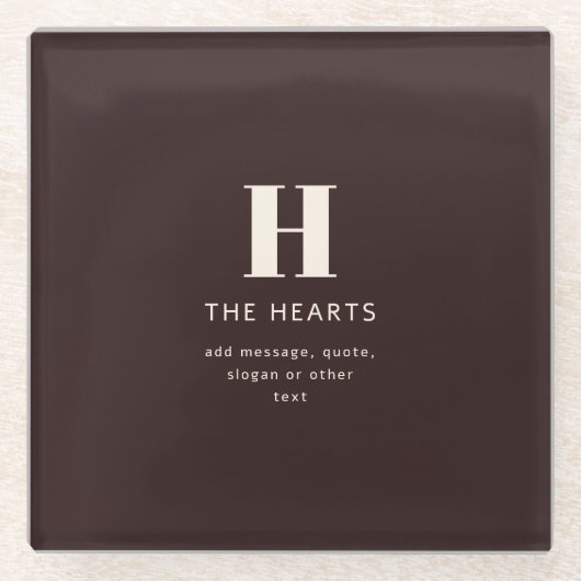 Bearbeitbarer Familienname oder Firmenname Glasuntersetzer (Vorderseite)