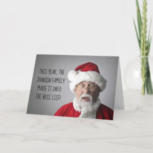 Bearbeitbarer Familienname Spaß Weihnachtsmann Gut Karte