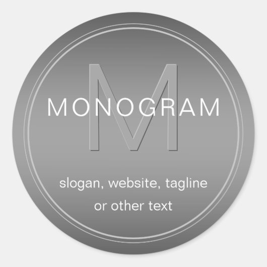 Bearbeitbarer Farbhintergrund und Monogramm Runder Aufkleber (Vorderseite)