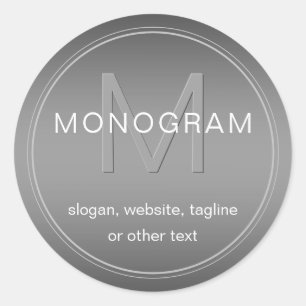 Bearbeitbarer Farbhintergrund und Monogramm Runder Aufkleber