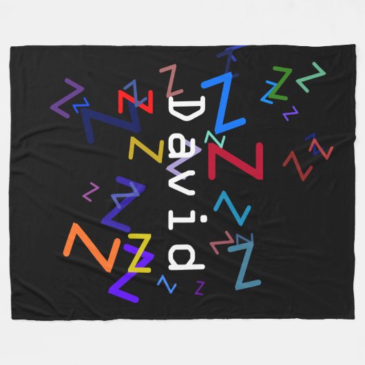 Bearbeitbarer, farbiger Text Alle Namen oder Wörte Fleecedecke (Vorderseite (Horizontal))