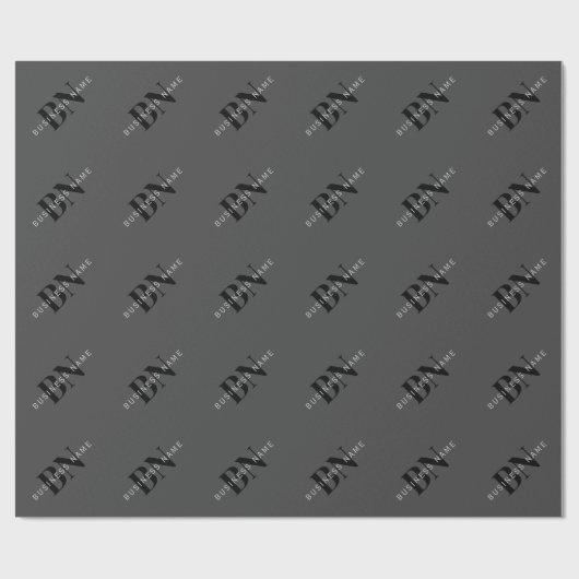 Bearbeitbarer Firmenname (oder anderer Text) Grau Geschenkpapier (Flach)