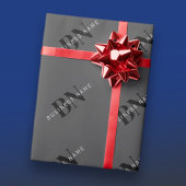 Bearbeitbarer Firmenname (oder anderer Text) Grau Geschenkpapier