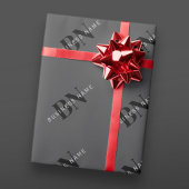 Bearbeitbarer Firmenname (oder anderer Text) Grau Geschenkpapier