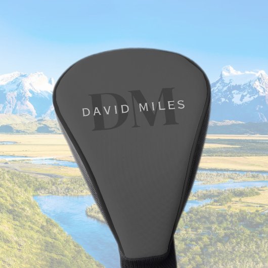 Bearbeitbarer Firmenname (oder anderer Text) Grau Golf Headcover