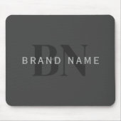 Bearbeitbarer Firmenname (oder anderer Text) Grau Mousepad (Vorne)