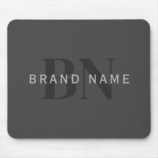 Bearbeitbarer Firmenname (oder anderer Text) Grau Mousepad (Vorne)