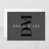 Bearbeitbarer Firmenname (oder anderer Text) Grau Postkarte (Vorne/Hinten)