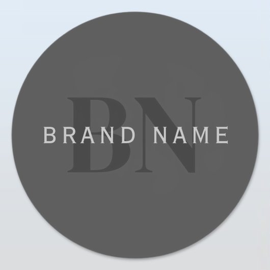 Bearbeitbarer Firmenname (oder anderer Text) Grau Runder Aufkleber