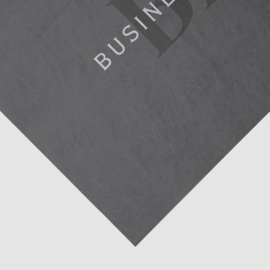 Bearbeitbarer Firmenname (oder anderer Text) Grau Seidenpapier (Ausschnitt)