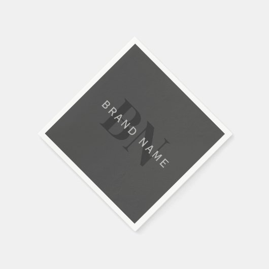 Bearbeitbarer Firmenname (oder anderer Text) Grau Serviette (Ecke)