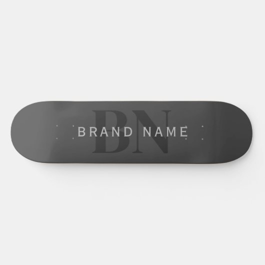 Bearbeitbarer Firmenname (oder anderer Text) Grau Skateboard (Horizontal)