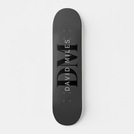 Bearbeitbarer Firmenname (oder anderer Text) Grau Skateboard (Vorne)