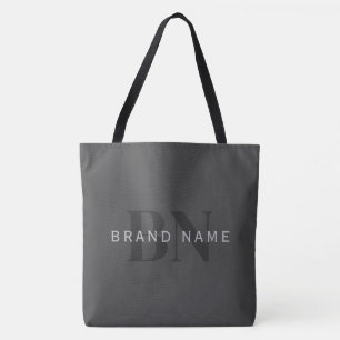 Bearbeitbarer Firmenname (oder anderer Text) Grau Tasche