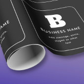 Bearbeitbarer Firmenname & Slogan | Schwarz und We Geschenkpapier