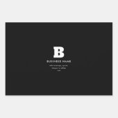 Bearbeitbarer Firmenname & Slogan | Schwarz und We Geschenkpapier Set (Vorderseite)