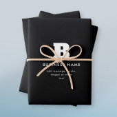 Bearbeitbarer Firmenname & Slogan | Schwarz und We Geschenkpapier Set