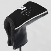 Bearbeitbarer Firmenname & Slogan | Schwarz und We Golf Headcover (3/4 Vorderseite)