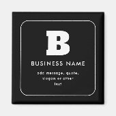 Bearbeitbarer Firmenname & Slogan | Schwarz und We Magnet (Vorne)