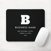 Bearbeitbarer Firmenname & Slogan | Schwarz und We Mousepad (Mit Mouse)