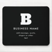 Bearbeitbarer Firmenname & Slogan | Schwarz und We Mousepad (Vorne)