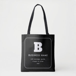 Bearbeitbarer Firmenname & Slogan   Schwarz und We Tasche