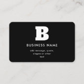 Bearbeitbarer Firmenname & Slogan | Schwarz und We Visitenkarte (Vorderseite)