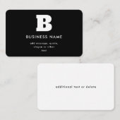 Bearbeitbarer Firmenname & Slogan | Schwarz und We Visitenkarte (Vorne/Hinten)
