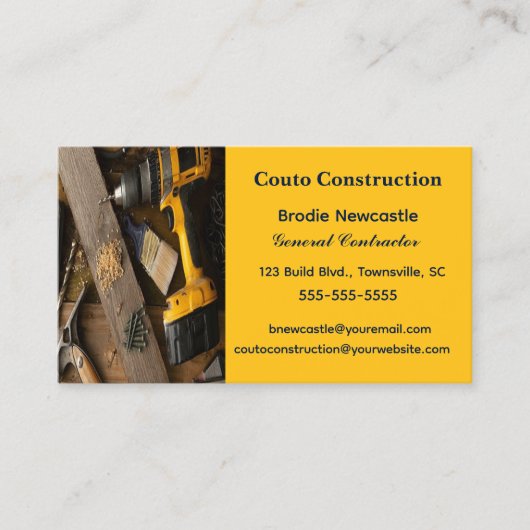 Bearbeitbarer Generalunternehmer Visitenkarte (Vorderseite)