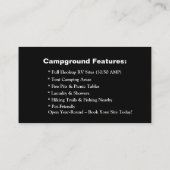 Bearbeitbarer Glamping Resort Naturkontakt Design Visitenkarte (Rückseite)