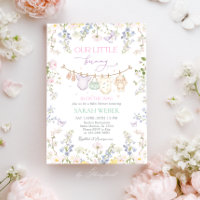 Bearbeitbarer Hase Baby Shower Mädchen